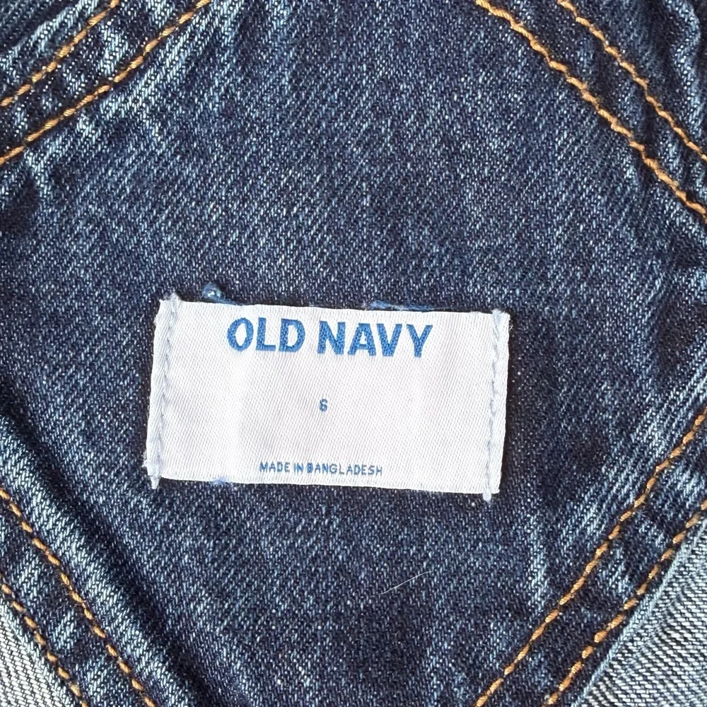 Old Navy Retro Y2K 90s Indigo Blue Denim Ankle Length Overalls Size 6 - Picture 5 of 14